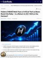 Hedera (HBAR) Bulls Face a Critical Test as Bears Resist the Rally – Is a Return to $0.1 Still on the Horizon?
