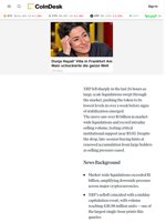 XRP Price News: Sheds 7% on $437M Sell Spike as $1B Liquidations Hit Crypto Market