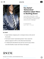 Too Early? 'Networked' Fashion Label 9dcc Is Shutting Down - Decrypt