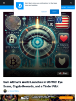 Sam Altman’s World Launches in US With Eye Scans, Crypto Rewards, and a Tinder Pilot