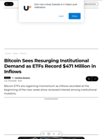 Bitcoin Sees Resurging Institutional Demand as ETFs Record $471 Million in Inflows - U.Today
