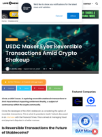 USDC Maker Eyes Reversible Transactions Amid Crypto Shakeup | Live Bitcoin News