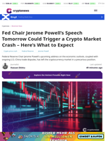 Powell Speech Could Trigger Crypto Market Crash
