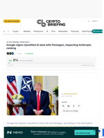 Google signs classified AI deal with Pentagon, impacting Anthropic ranking