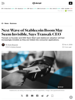 Next Wave of Stablecoin Boom May Seem Invisible, Says Transak CEO - Decrypt