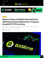 Bitmine Plans $300M Preferred Stock Offering to Expand Ethereum Treasury Despite ETH Price Drop