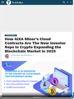 How AIXA Miner’s Cloud Contracts Are The New Investor Reps In Crypto Expanding the Blockchain Market In 2025 - TechBullion