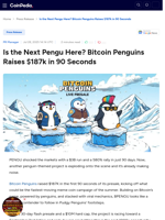 Is the Next Pengu Here? Bitcoin Penguins Raises $187k in 90 Seconds