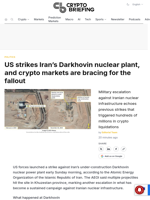 US strikes Iran's Darkhovin nuclear plant, and crypto markets are bracing for the fallout