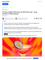 Pi Coin Nears All-Time Low: Will the Price Rebound or Drop 10%?