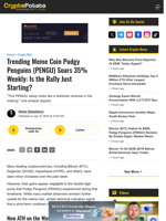Trending Meme Coin Pudgy Penguins (PENGU) Soars 35% Weekly: Is the Rally Just Starting?