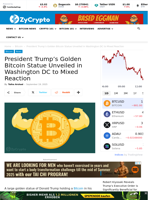 President Trump’s Golden Bitcoin Statue Unveiled in Washington DC to Mixed Reaction ⋆ ZyCrypto
