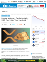 Ripple Veteran Explains Why XRP Can’t Be Tied to Gold ⋆ ZyCrypto
