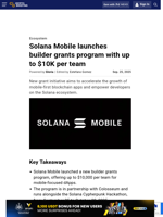 Solana Mobile launches builder grants program with up to $10K per team