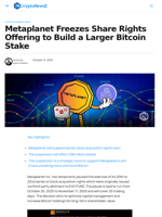 Metaplanet stops Stock Rights to Boost Bitcoin Holdings