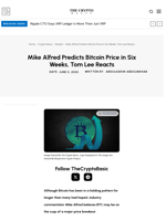 Mike Alfred Predicts Bitcoin Price in Six Weeks, Tom Lee Reacts