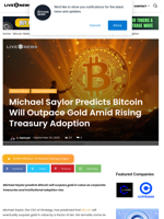 Michael Saylor Predicts Bitcoin Will Outpace Gold Amid Rising Treasury Adoption | Live Bitcoin News