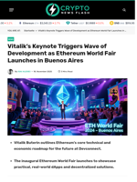 Vitalik's Keynote Triggers Wave of Development as Ethereum World Fair Launches in Buenos Aires - Crypto News Flash
