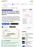 Claude AI Cracks the NSA's 25-Year Cryptography Seed Mystery