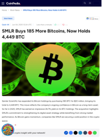 SMLR Buys 185 More Bitcoins, Now Holds 4,449 BTC