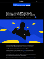 Coinbase spends $17k per day to protect Brian Armstrong from tequila