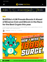 Best  crypto this year:  BullZilla vs. Binance Coin  vs. Bitcoin