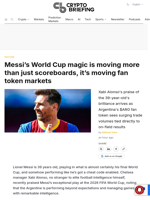 Messi's World Cup magic is moving more than just scoreboards, it's moving fan token markets