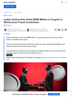 India Confiscates $189 Million in Crypto Tied to BitConnect