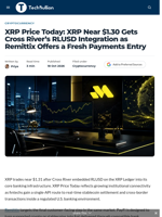 XRP Price Today: XRP Near $1.30 Gets Cross River's RLUSD Integration as Remittix Offers a Fresh Payments Entry - TechBullion