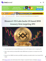 Binance’s YZi Labs backs US based BNB treasury firm targeting IPO - CoinJournal