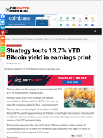 Strategy touts 13.7% YTD Bitcoin yield in earnings print - The Crypto News Wire