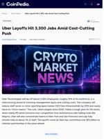 Uber Layoffs Hit 3,300 Jobs Amid Cost-Cutting Push