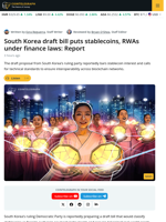 South Korea Eyes FX Oversight for Stablecoins in Draft Bill