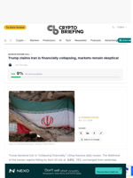 Trump claims Iran is financially collapsing, markets remain skeptical