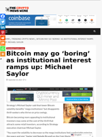 Bitcoin may go ‘boring’ as institutional interest ramps up: Michael Saylor - The Crypto News Wire