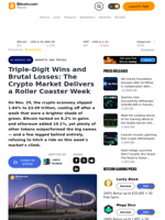 Triple-Digit Wins and Brutal Losses: The Crypto Market Delivers a Roller Coaster Week – Markets and Prices Bitcoin News