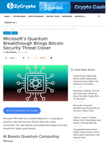 Microsoft’s Quantum Breakthrough Brings Bitcoin Security Threat Closer ⋆ ZyCrypto