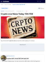 Crypto Live News Today 15th FEB