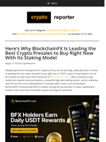 Here’s Why BlockchainFX Is Leading the Best Crypto Presales to Buy Right Now With Its Staking Model