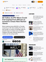 $3 Trillion AI IPO Wave Could Pull Capital From Bitcoin as Investors Chase New Market Giants