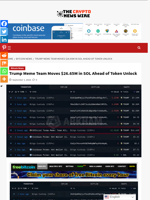 Trump Meme Team Moves $26.65M in SOL Ahead of Token Unlock - The Crypto News Wire