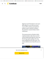 Nasdaq-Listed DigiAsia Plans to Raise $100M for Bitcoin
Buys