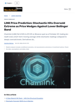LINK Price Prediction: Stochastic Hits Oversold Extreme as Price Wedges Against Lower Bollinger Band - Blockchain.News