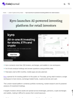 Kyro launches AI-powered investing platform for retail investors - CoinJournal