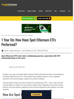 1 Year On: How Have Spot Ethereum ETFs Performed?