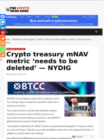 Crypto treasury mNAV metric ‘needs to be deleted’ — NYDIG - The Crypto News Wire