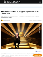 XRP Price Locked In, Ripple Squashes $11B Circle Talk - DailyCoin