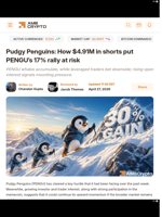 PENGU climbs 17%, Market awaits break above $0.0102