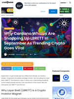 Why Cardano Whales Are Snapping Up LBRETT In September As Trending Crypto Goes Viral | Live Bitcoin News
