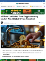 Millions Liquidated From Cryptocurrency Market Amid Global Crypto Price Fall - TheNewsCrypto